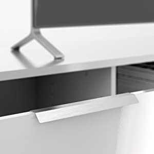 광택이 나는 하얀 텔레비전 테이블 캐비닛 직사각형 엔지니어드 우드 콘솔 테이블 티브이 캐비넷 2